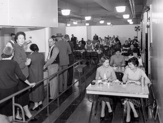 Most branches also had staff cafeterias for the workers.