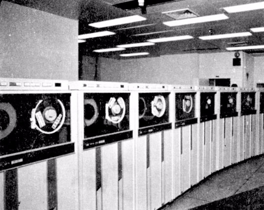 Part of the central computer system in Canberra, 1975.