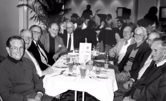 The new tax system brought the end of sales tax. To mark the occasion about 140 current and retired tax officers attended a lunchtime function. At one table were Stan Hynes, Don Taylor, Ted Laurendet, John Hynes, Bill Farmer, Bill Brown, George Honey, Jack Stevens and Jack Edwards.