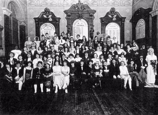 Melbourne branch social event during the 1920s. Many people are in fancy dress.