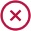 Red circle. Failed target by two or more percentage points.