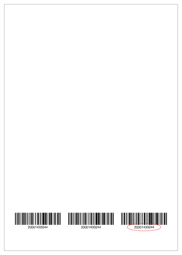 An example of the back of an Australian marriage certificate for VIC that shows the third barcode circled.